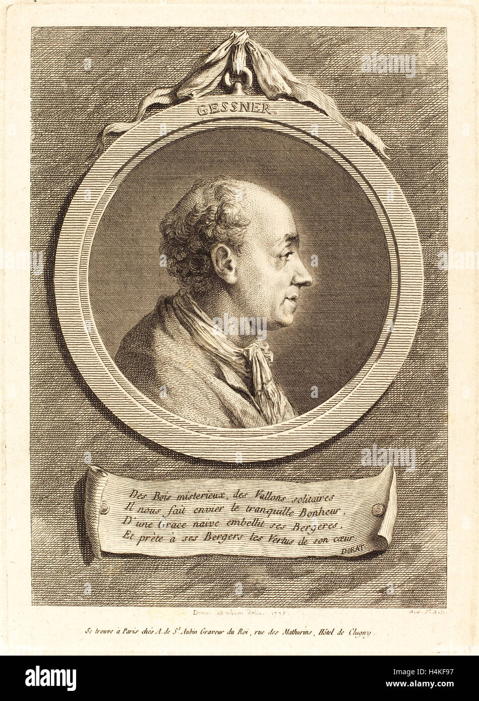 Augustin de Saint-Aubin nach Salomon Gessner, 1775, Gravur über Radierung, Baron Dominique Vivant Denon, Französisch (1736-1807) Stockfoto