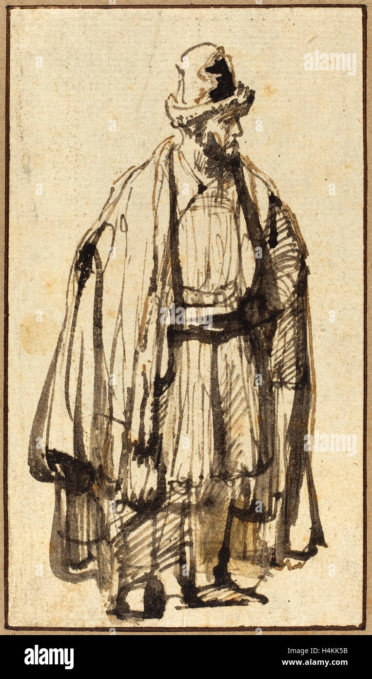 Stil von Rembrandt van Rijn, eine orientalische, Stift und Bister mit Pinsel und braun-schwarze Tusche auf Bütten Stockfoto