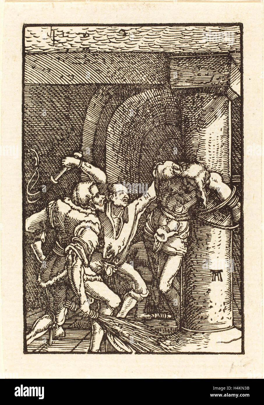 Albrecht Altdorfer (Deutsch, 1480 oder vor - 1538), Christus gegeißelt, c. 1513, Holzschnitt Stockfoto