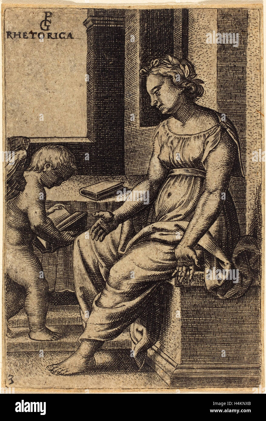 Georg Pencz (Deutsch, ca. 1500-1550), Rhetorik, Gravur Stockfoto