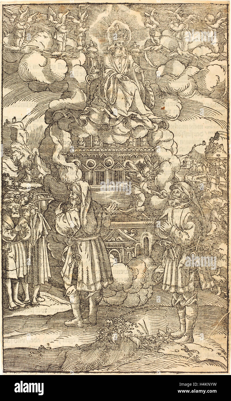 Deutsche 16. Jahrhundert, der Apokalypse, Holzschnitt auf Bütten Stockfoto