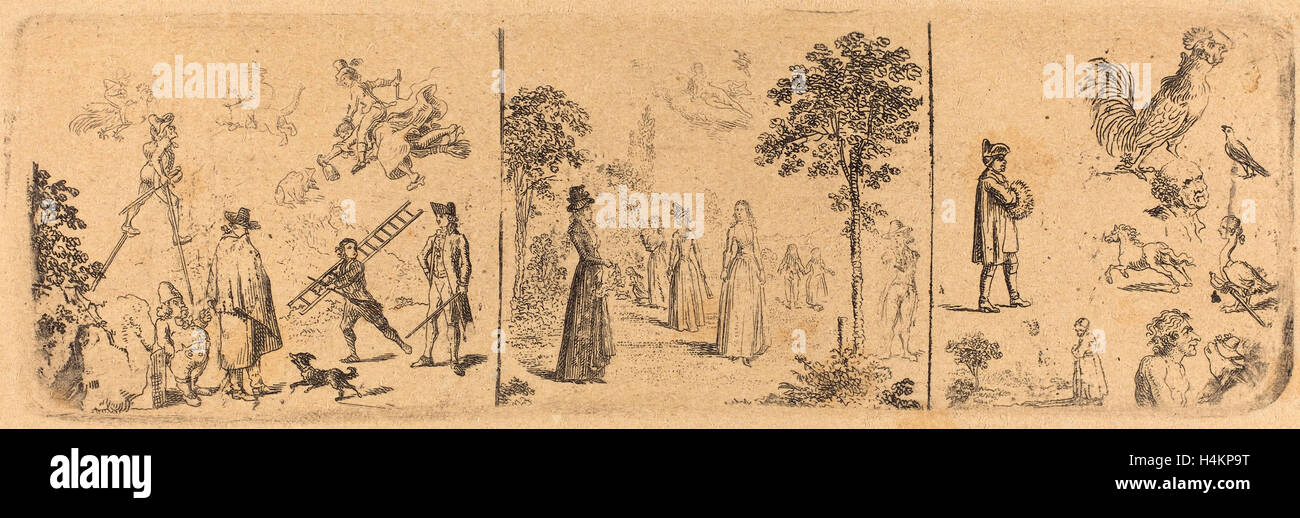 Daniel Nikolaus Chodowiecki (Deutsch, 1726-1801), Fantasie, 1800, Radierung Stockfoto