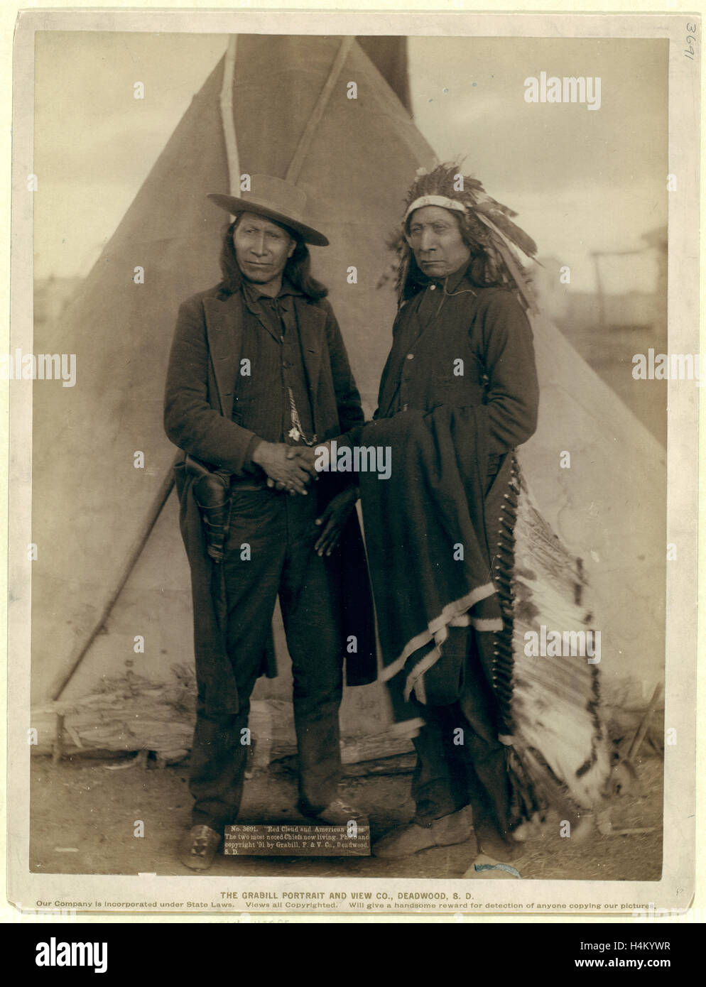 Red Cloud und American Horse. Die zwei bekanntesten Häuptlinge lebt Stockfoto