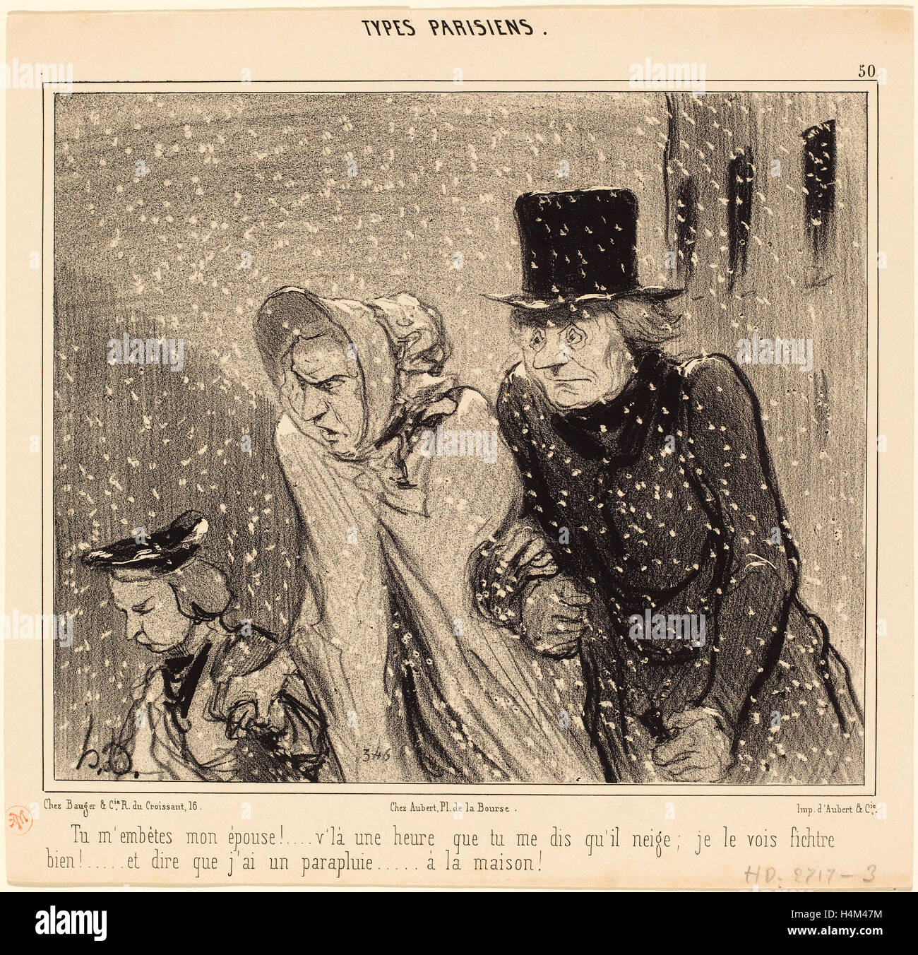 Honoré Daumier (Französisch, 1808-1879), Tu-m "Embêtes, Mon Épouse! v'la Une Heure, 1843, Lithographie Stockfoto