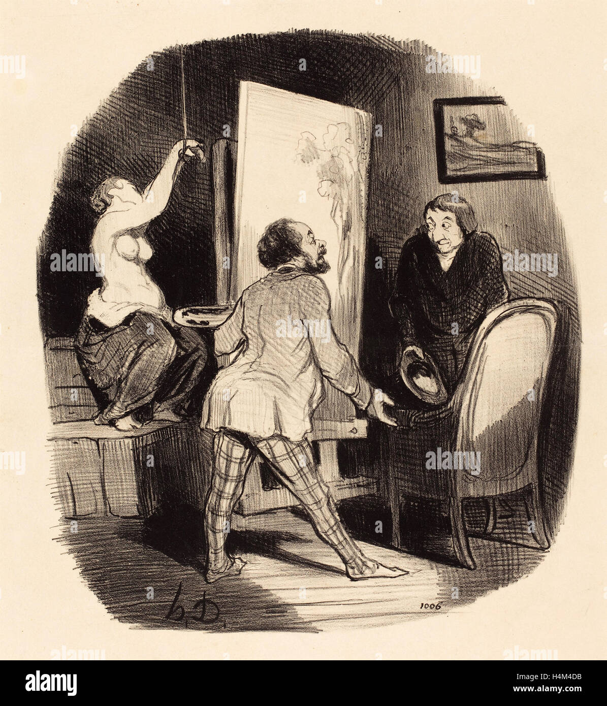 Honoré Daumier (Französisch, 1808-1879), Une Position Difficile, 1847, Lithographie Stockfoto
