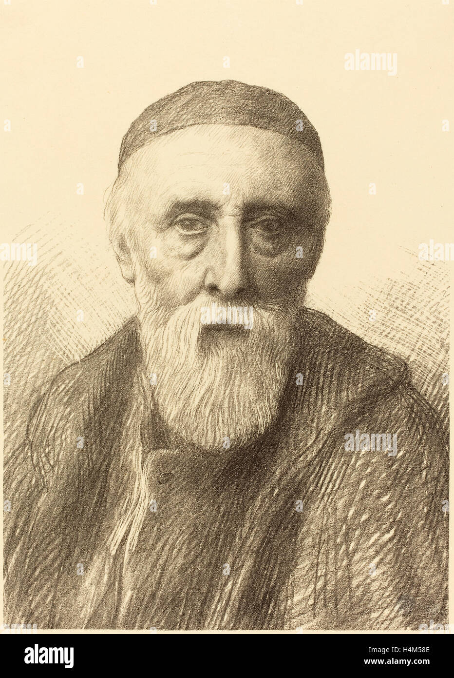 Alphonse Legros, g.f. Watts, R.A., 2. Platte, Französisch, 1837-1911, Transfer Lithographie Stockfoto