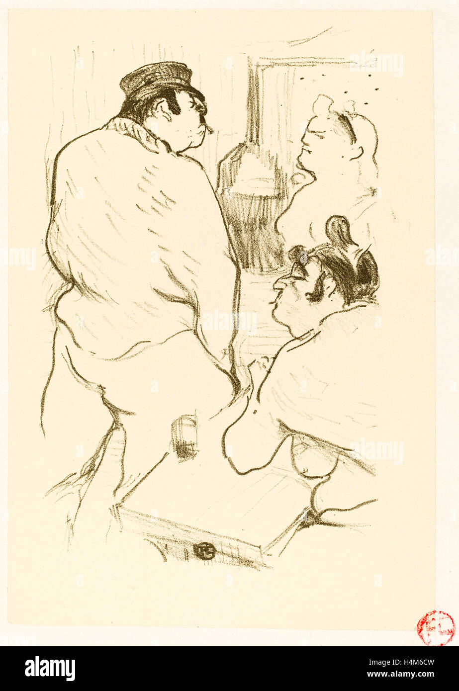 Henri de Toulouse-Lautrec (French, 1864-1901), Terror von Grenelle (La Terreur de Grenelle), 1894, Lithographie in grün-schwarz Stockfoto