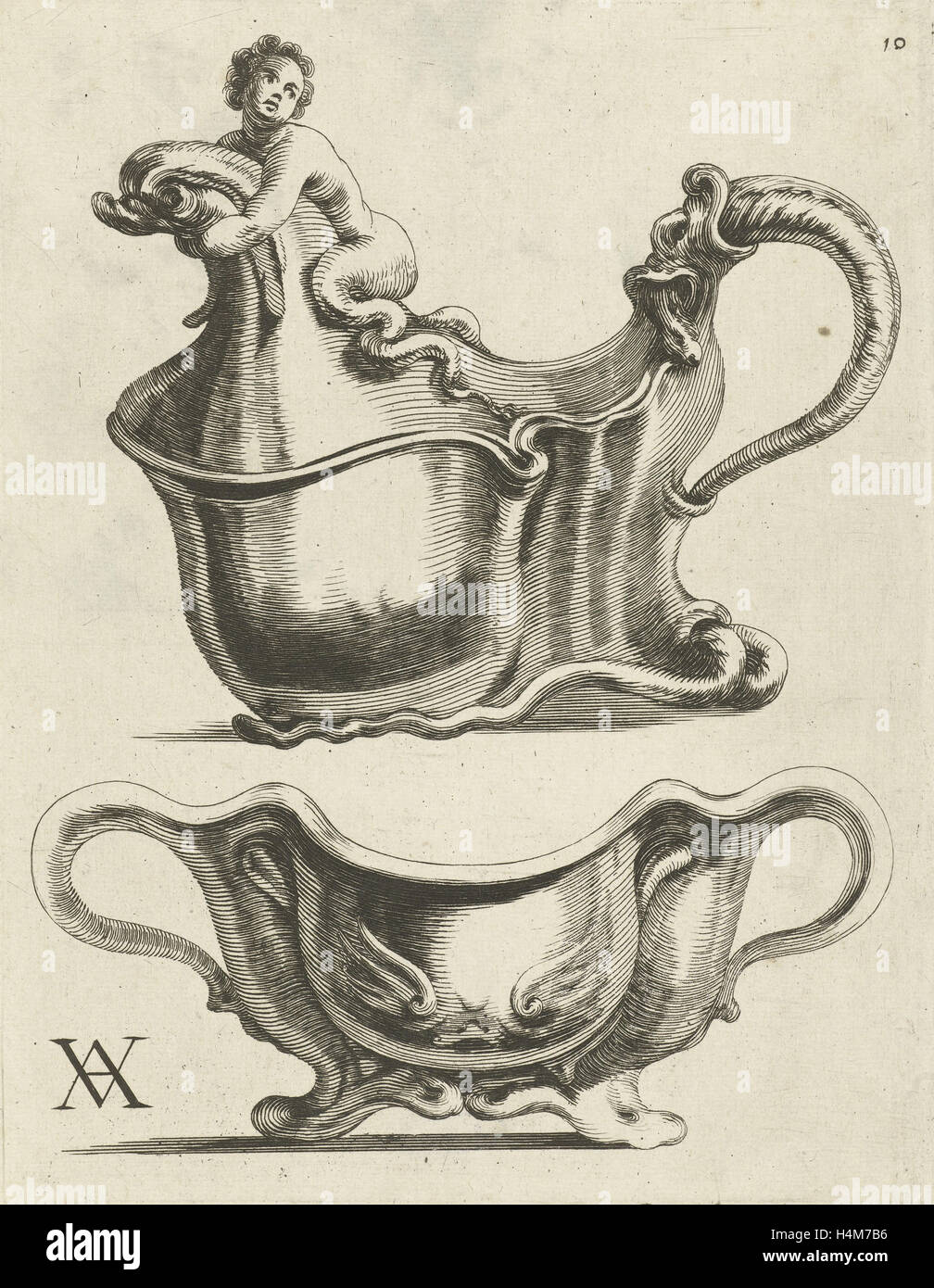 Zwei Schalen, Theodorus van Kessel, Christiaen van Vianen, Christiaen van Vianen, c. 1646 - c. 1652 Stockfoto