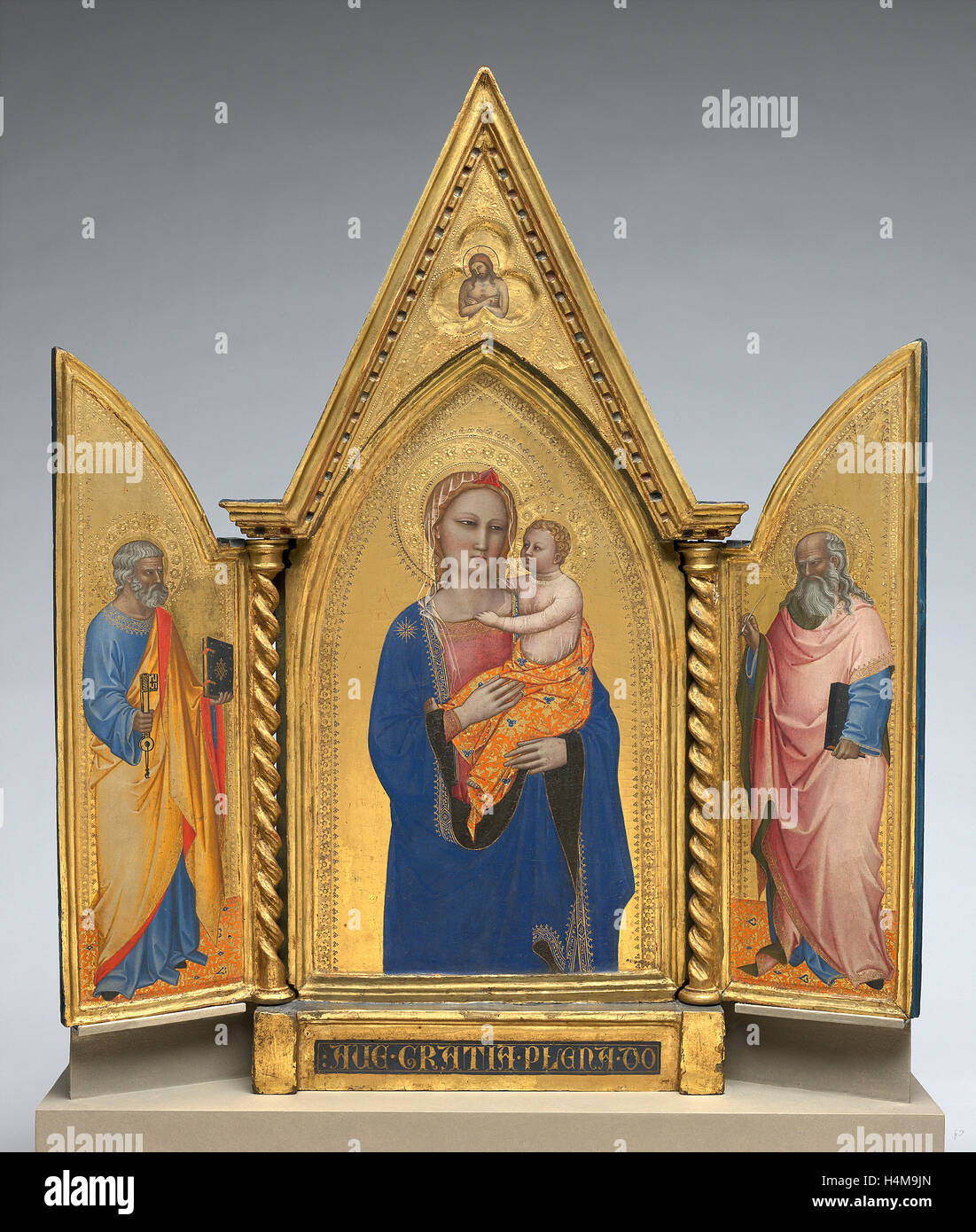 Nardo di Cione, Madonna mit Kind und Heiligen Petrus und Johannes der Evangelist [linken], Italienisch, aktive 1343-1365-1366 Stockfoto