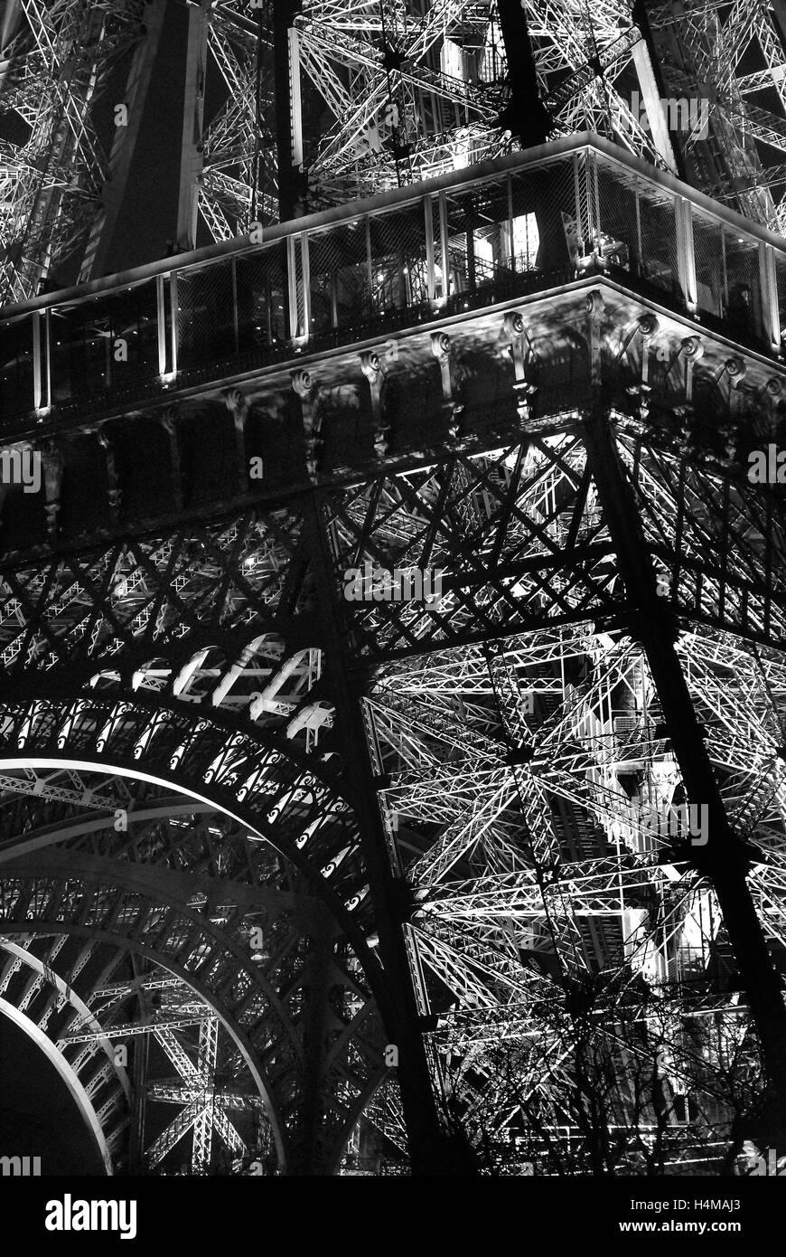 Detail des Eiffelturms, Paris, Frankreich Stockfoto