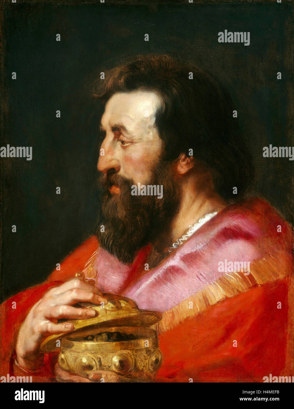 Sir Peter Paul Rubens und Studio, Leiter einer der Heiligen drei Könige: Melchior, der assyrischen Königs, Flämisch, 1577-1640, c. 1618 Stockfoto