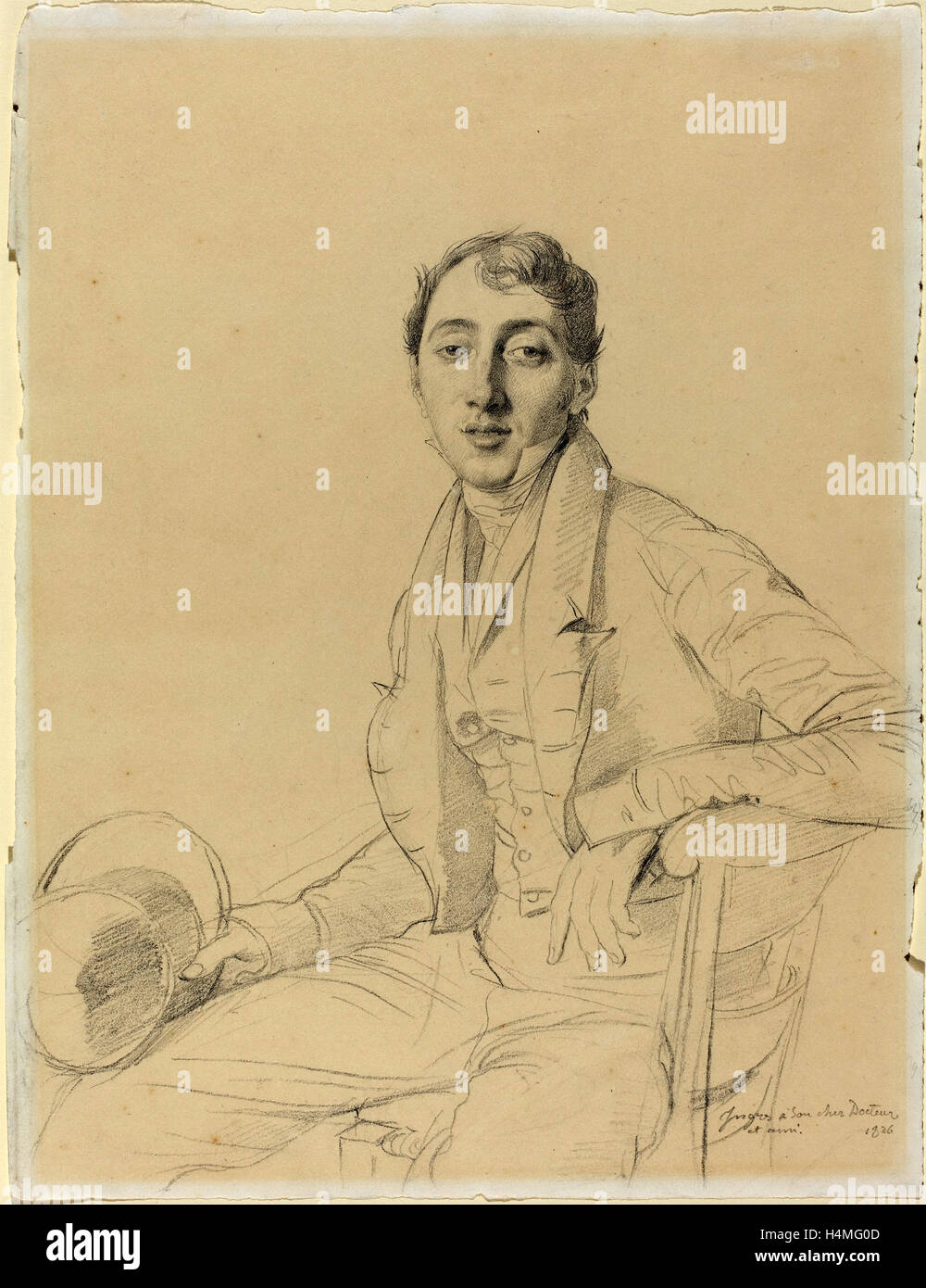 Jean-Auguste-Dominique Ingres (Französisch, 1780-1867), Dr. Louis Martinet, 1826, Graphit auf Papier Vélin Stockfoto