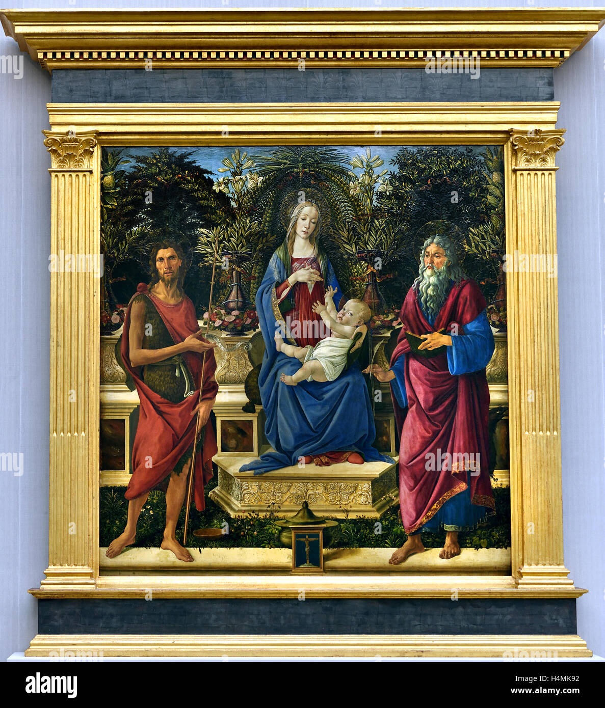Thron, Maria mit dem Kinde und zwei Johns 1884 Sandro Botticelli (1445-1510) Italien Italienisch Stockfoto