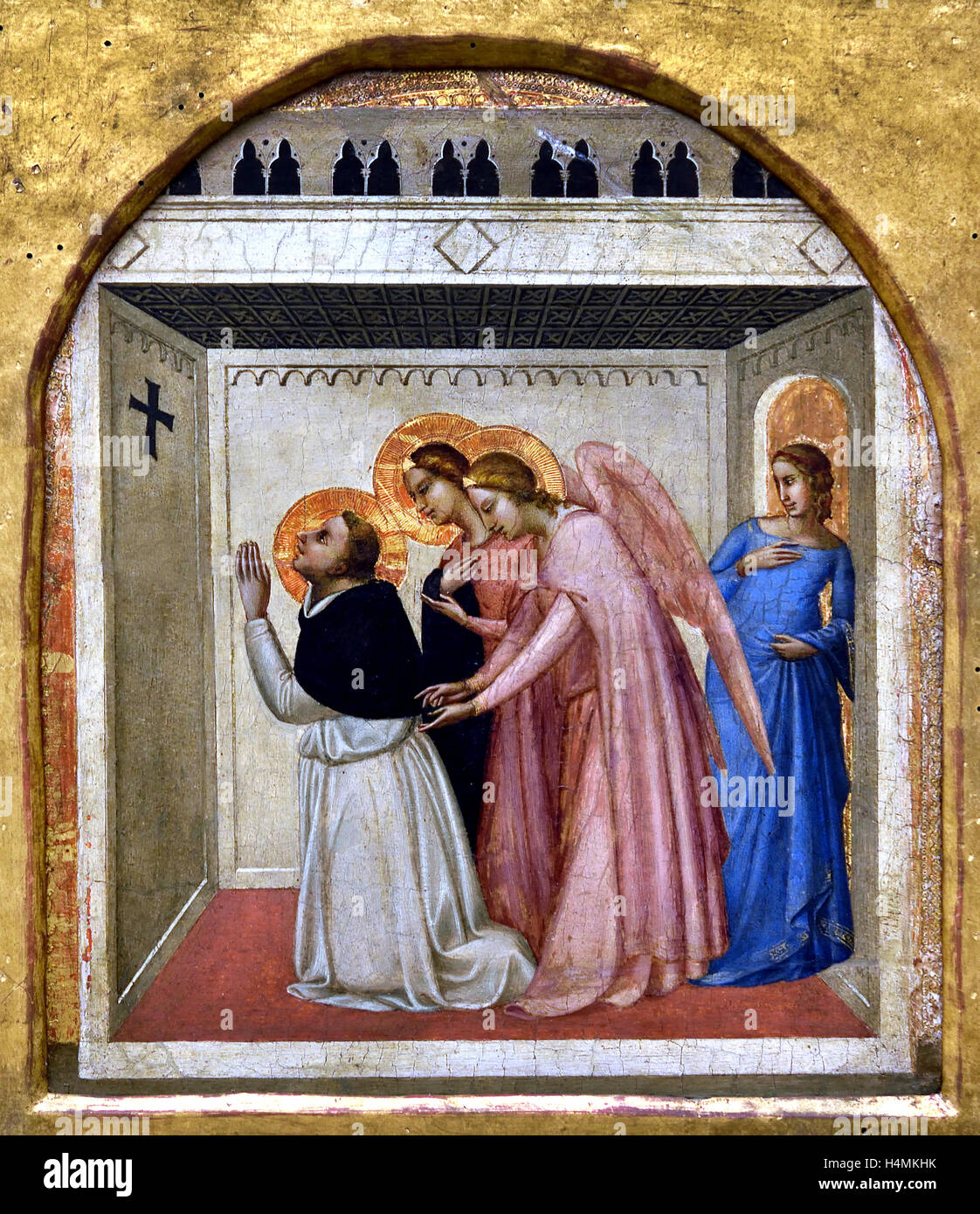 Die Engel Trauer des Thomas von Aquin 1338 Bernardo Daddi 1290-1348 Florenz Malers 14. Jahrhundert Italien Italienisch (Teil von eine Predella) Stockfoto