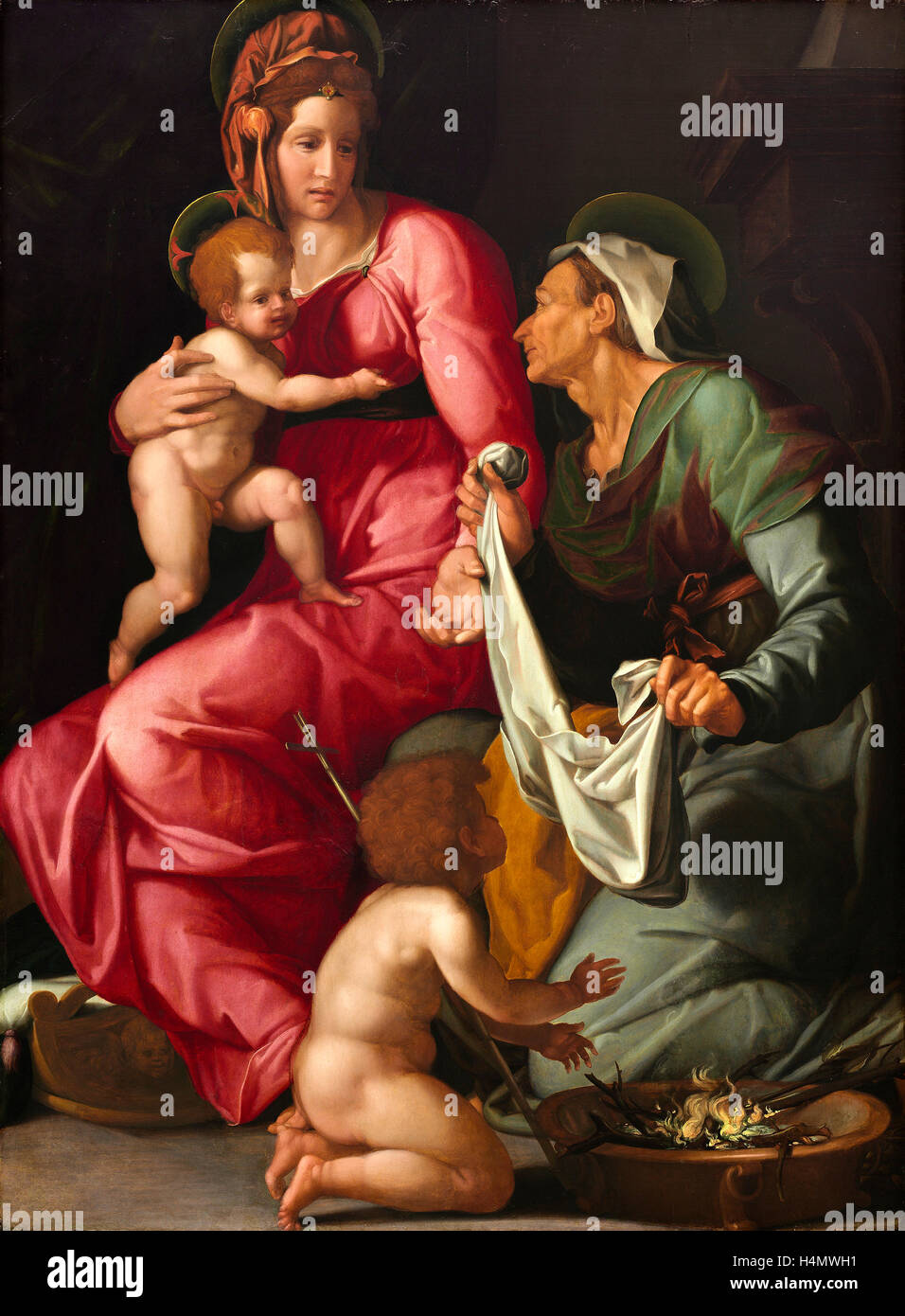 Jacopino del Conte (Italienisch, 1510-1598), Madonna mit Kind und Heiligen Elisabeth und Johannes dem Täufer, c. 1535 Stockfoto