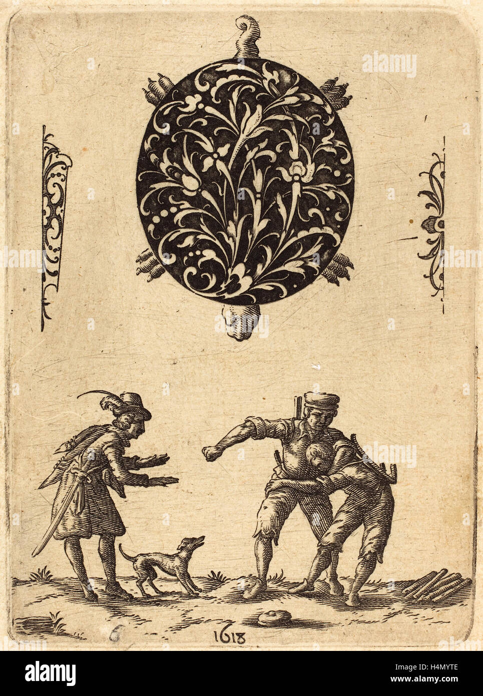 Jean Toutin (Französisch, 1578-1644), Entwurf für ein Turtle-Shaped Anhänger, 1618, Gravur auf Bütten Stockfoto