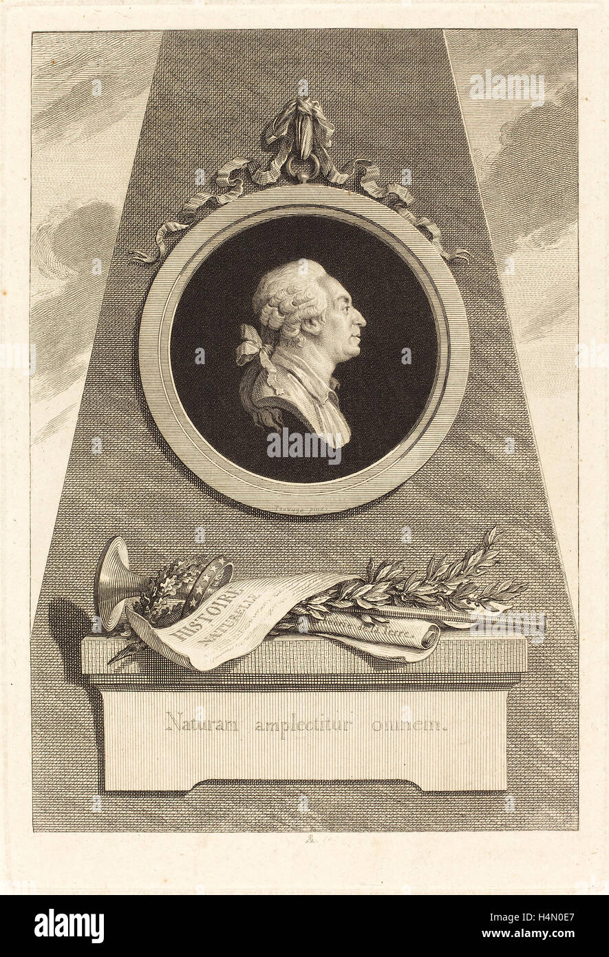 Augustin de Saint-Aubin nach Piat Joseph Sauvage (Französisch, 1736-1807), Comte de Buffon, 1798, Gravur über Ätzen Stockfoto