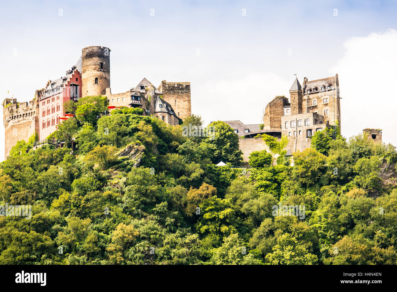 Burg Schönburg, Rhein Schlucht, Deutschland, Europa Stockfoto