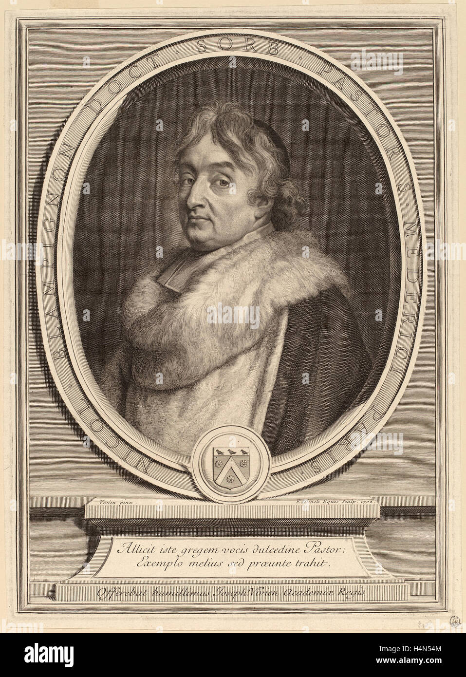 Gerard Edelinck nach Joseph Vivien (Flämisch, 1640-1707), Nicolas de Blampignon, 1702, Gravur Stockfoto