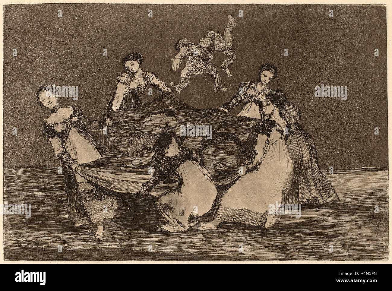 Francisco de Goya, Disparate Femenino (weibliche Torheit), Spanisch, 1746-1828, in oder nach 1816, Radierung, Aquatinta Stockfoto