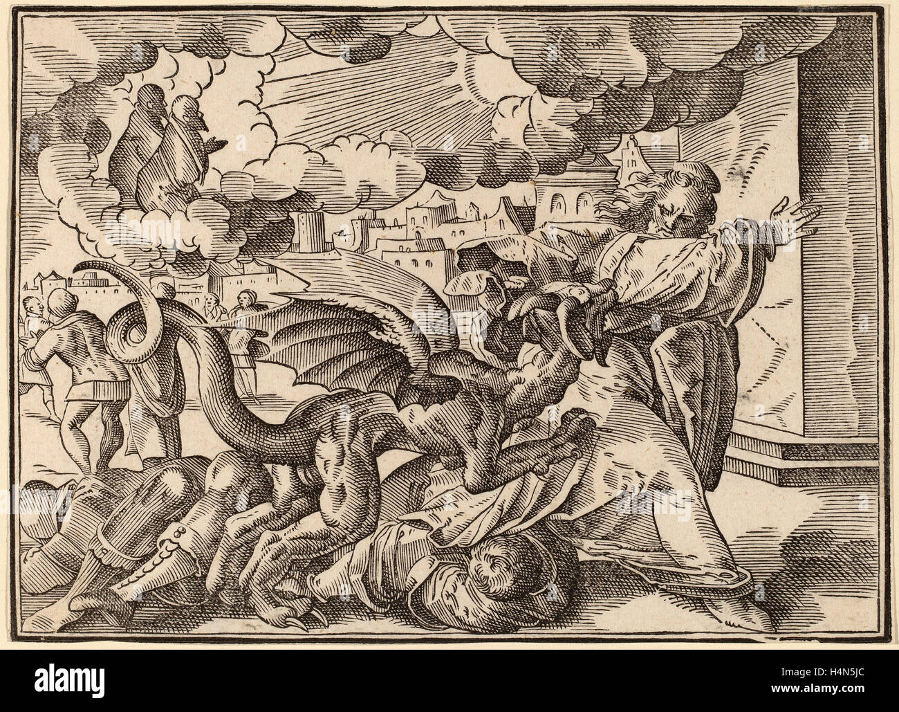 Christoph Murer, die vier Reiter der Apokalypse, schweizerisch, 1558-1614, veröffentlicht 1630, Holzschnitt auf Bütten Stockfoto