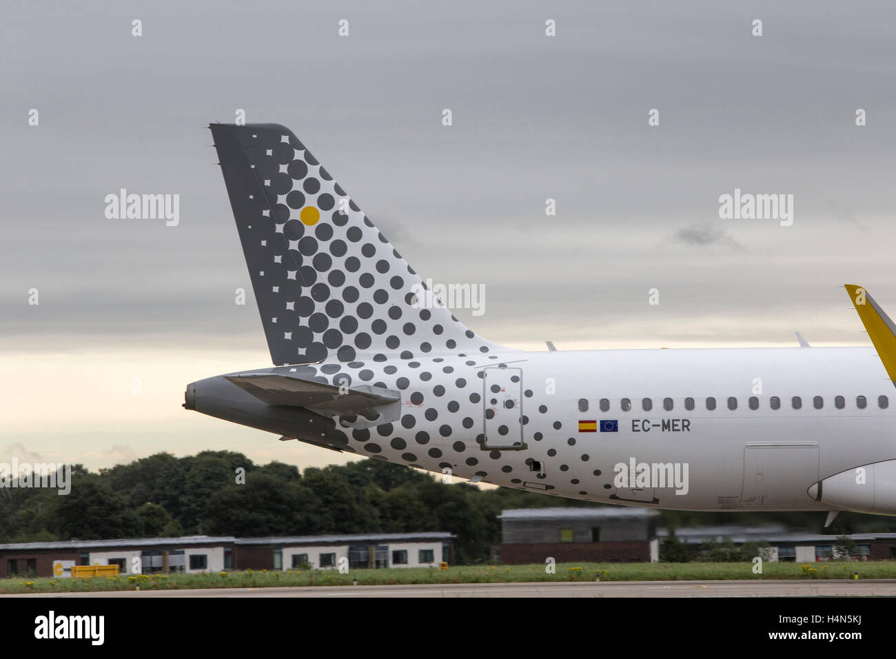 Airbus A320-232 Vueling.Com bei Manchester Ringways Besitz Stockfoto