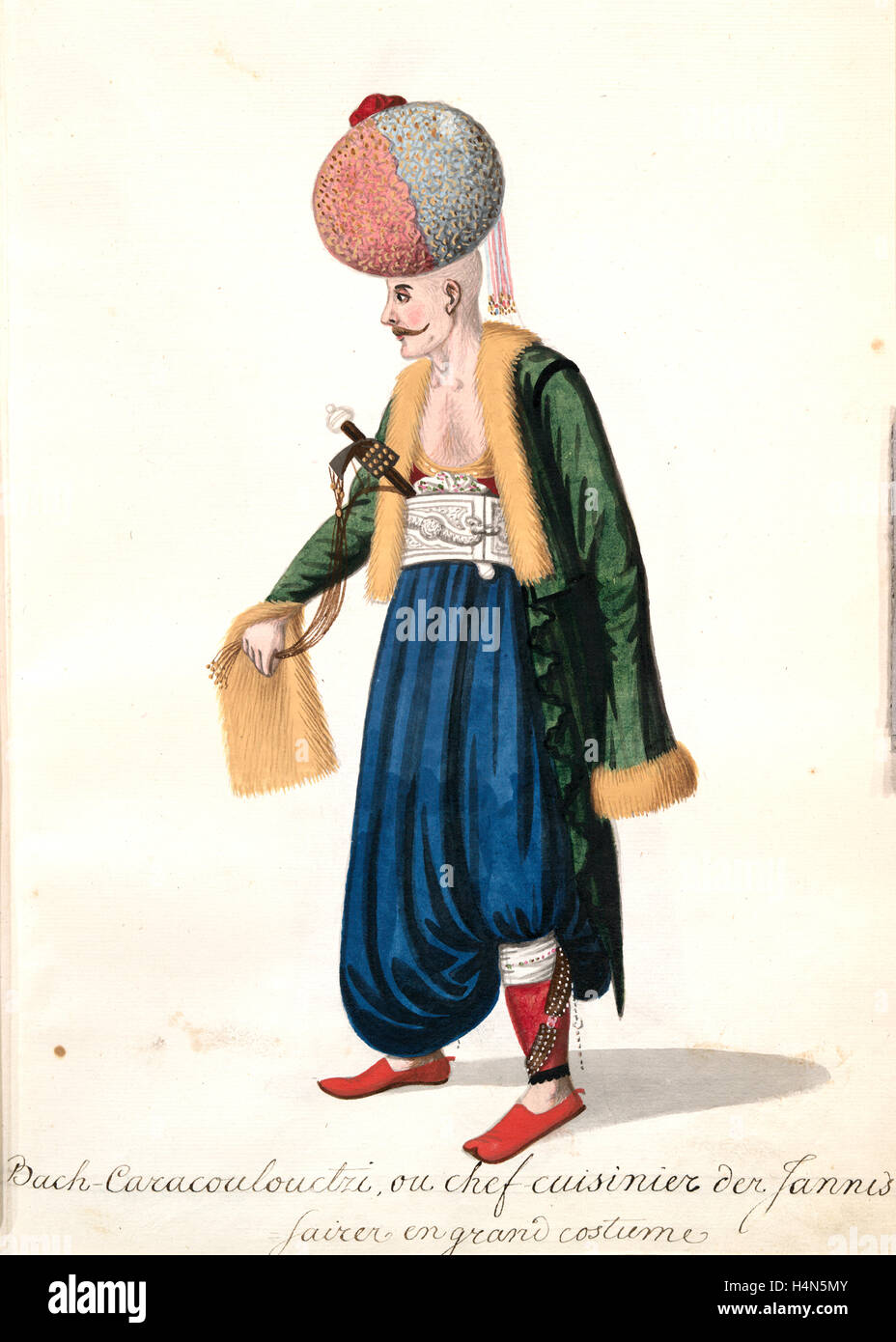 Bach-Caracoulouctri [Bash Karakullukchu], Ou Küchenchef cuisinier des Jannissaires de grand Kostüm. [42], Mahmud II Stockfoto