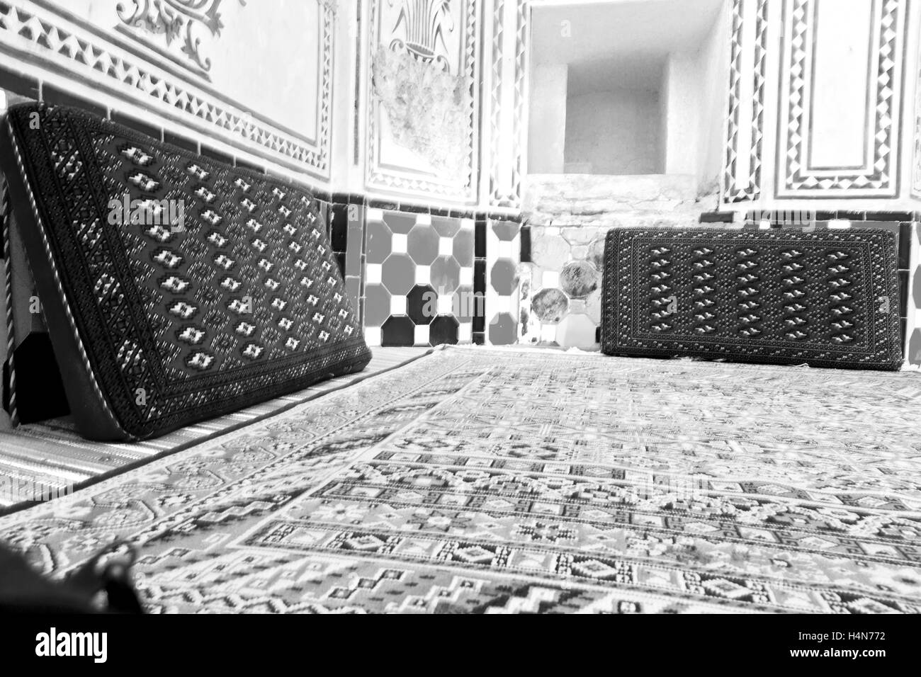 Bewegungsunschärfe in Iran Kashan islamischen Hammam Teppich und Brunnen für die Entspannung Stockfoto