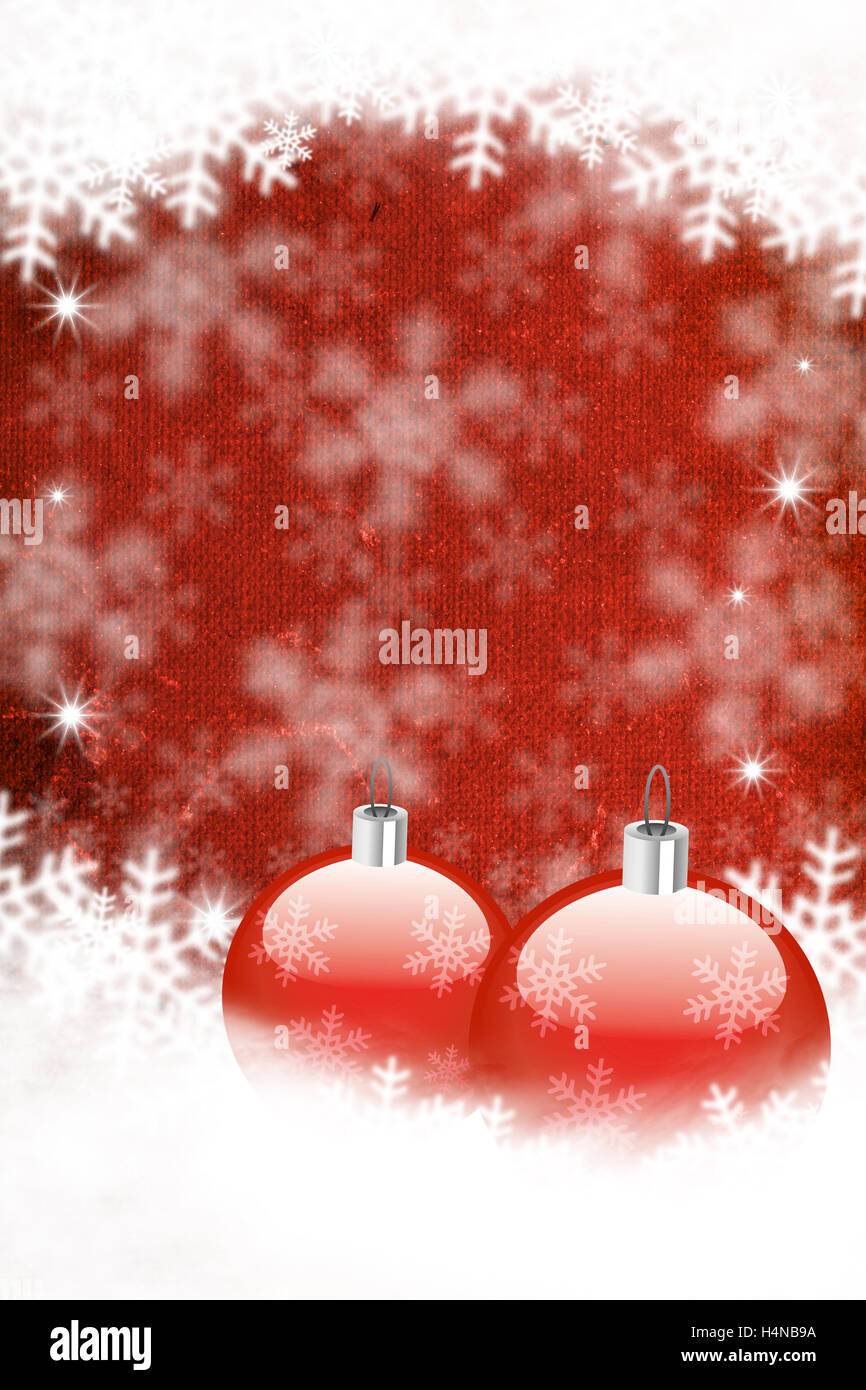 Weihnachten Hintergrund mit Christbaumkugeln Stockfoto