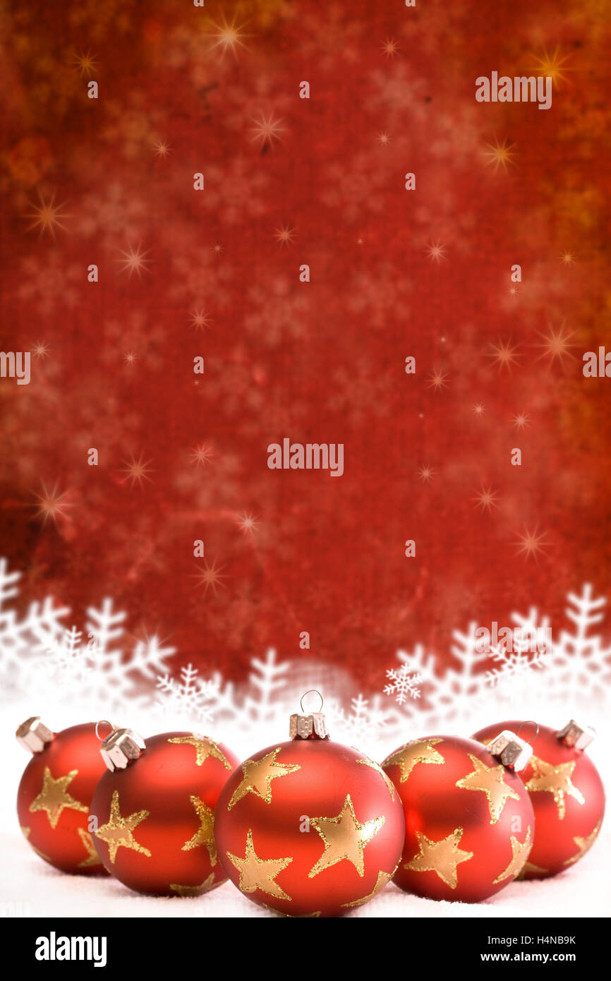 Weihnachten Hintergrund mit Christbaumkugeln Stockfoto