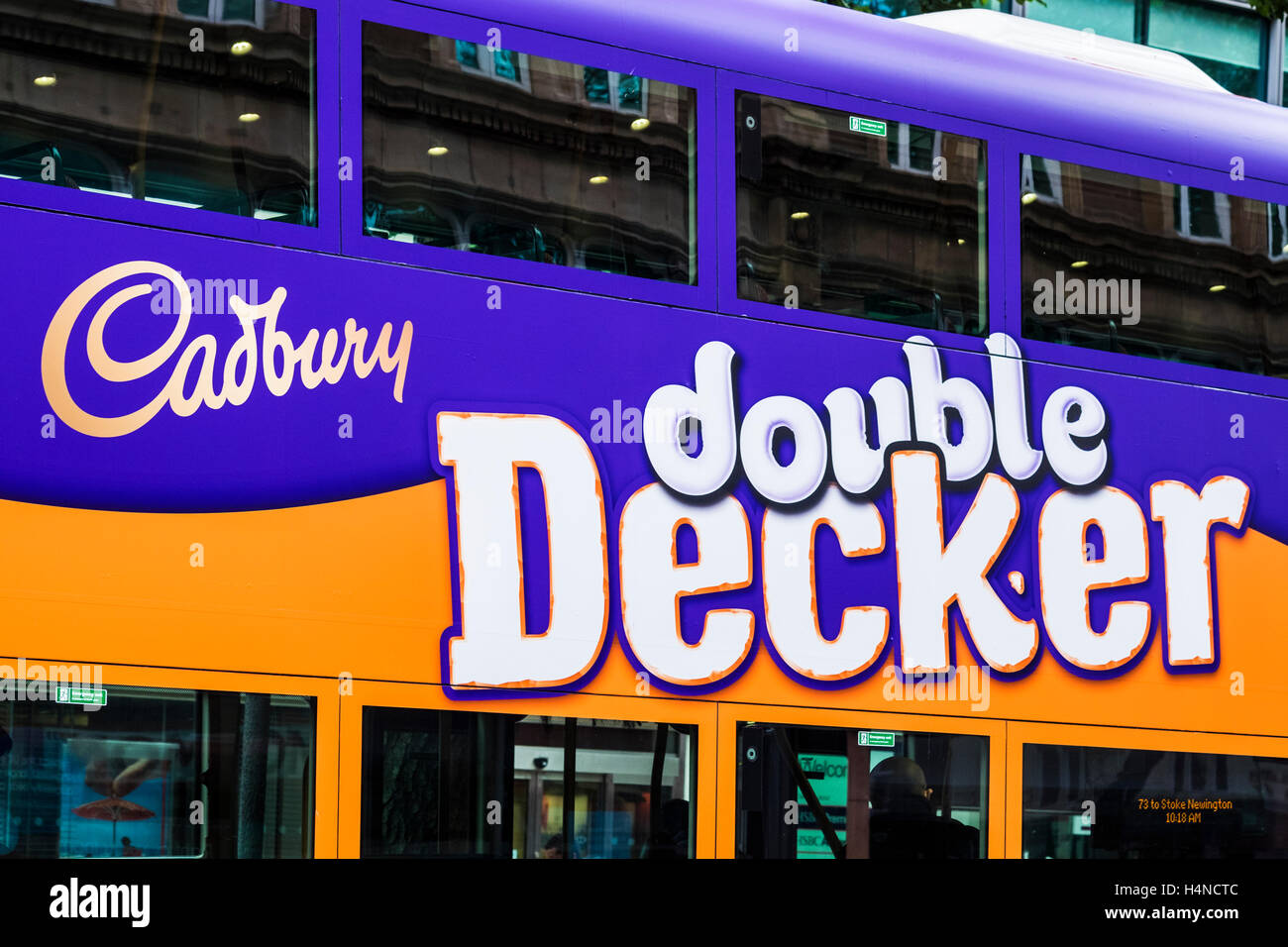 Cadbury double Decker Bus, London, England, U.K Stockfoto