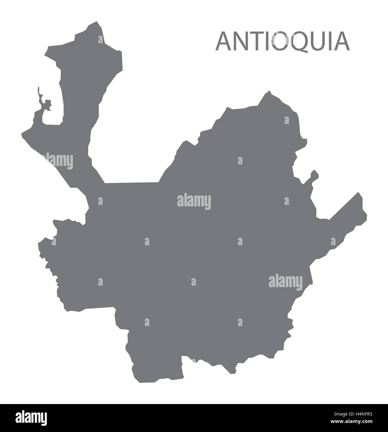 Antioquia Kolumbien Karte in grau Stock Vektor