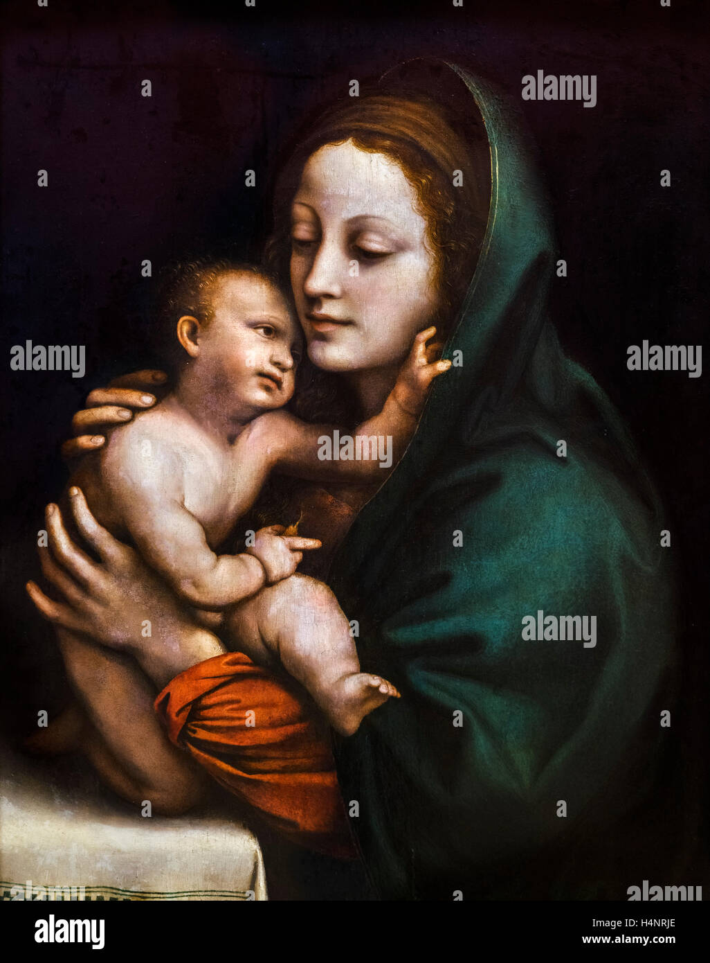 Madonna mit Kind von Bernardino Luini (um 1480-1532), um 1510 Stockfoto