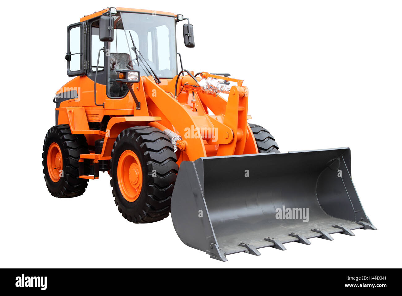 Moderne Allradtraktor, isoliert auf weißem Hintergrund. Stockfoto