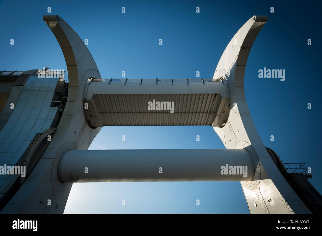 Das Falkirk Wheel auf die Forth und Clyde Canal, Falkirk, Stirlingshire, Schottland. Stockfoto