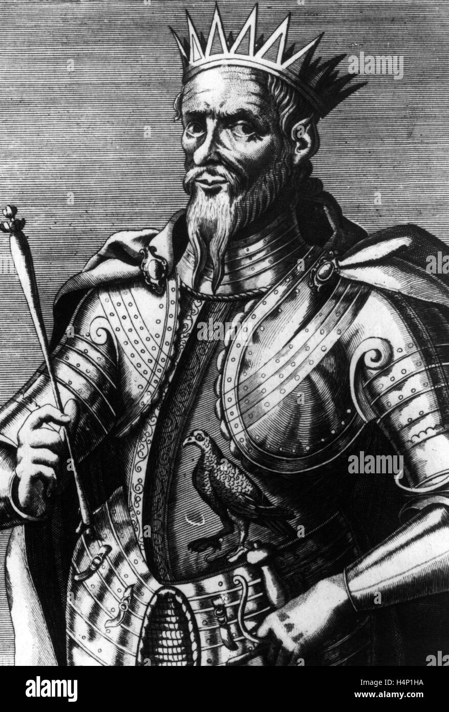 ATTILA der Hunne (406-453 c) Führer der Hunnic Reich in Mittel- und Osteuropa in einem Kupferstich aus dem 18. Jahrhundert Stockfoto