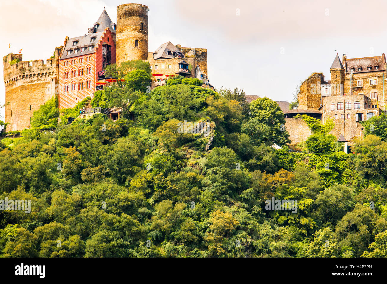 Burg Schönburg, Rhein Schlucht, Deutschland, Europa Stockfoto