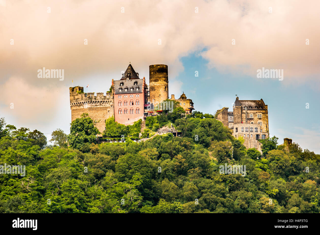Burg Schönburg, Rhein Schlucht, Deutschland, Europa Stockfoto