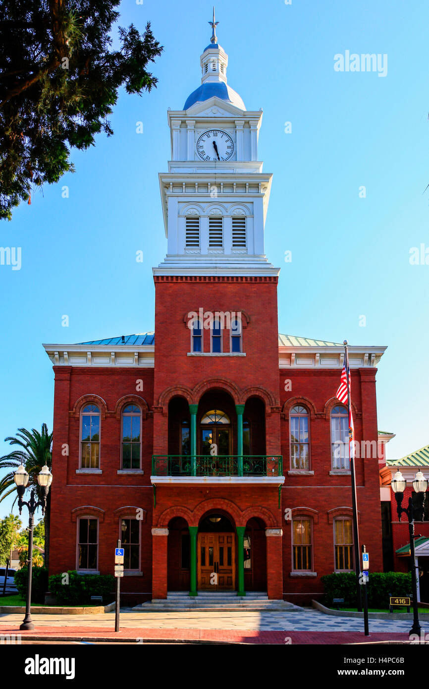 Nassau County historische Courthouse aufbauend auf Centre Street in der Innenstadt von Fernandina Beach City in Florida Stockfoto