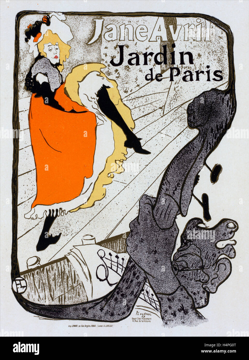 Plakat für le Jardin de Paris Jane Avril. Toulouse-Lautrec, Henri de (1864-1901), französischer Maler, Grafiker, Zeichner Stockfoto