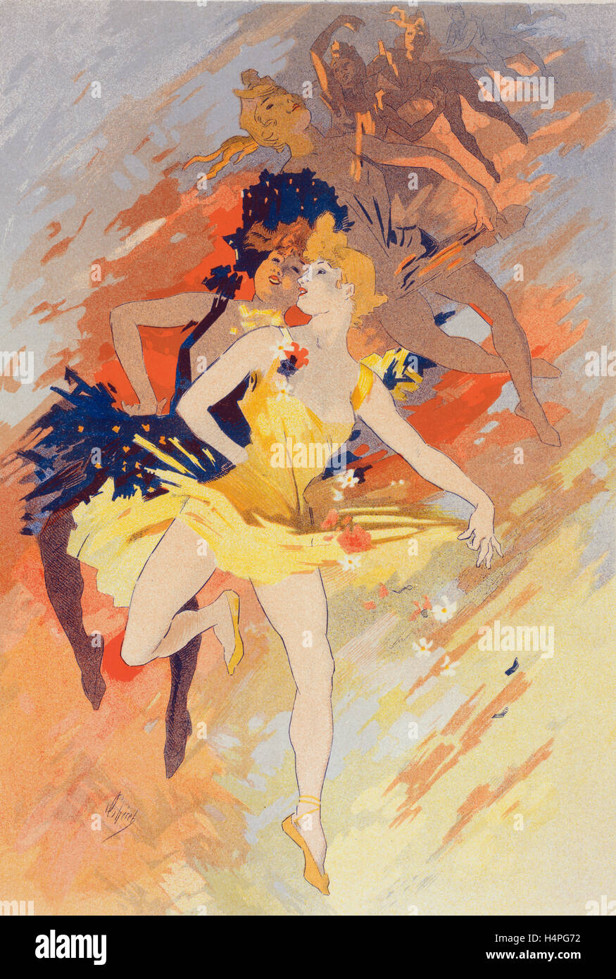 Plakat La Danse, der Tanz. Chéret, Jules (1836 – 1932), französischer Maler und Lithograph Stockfoto