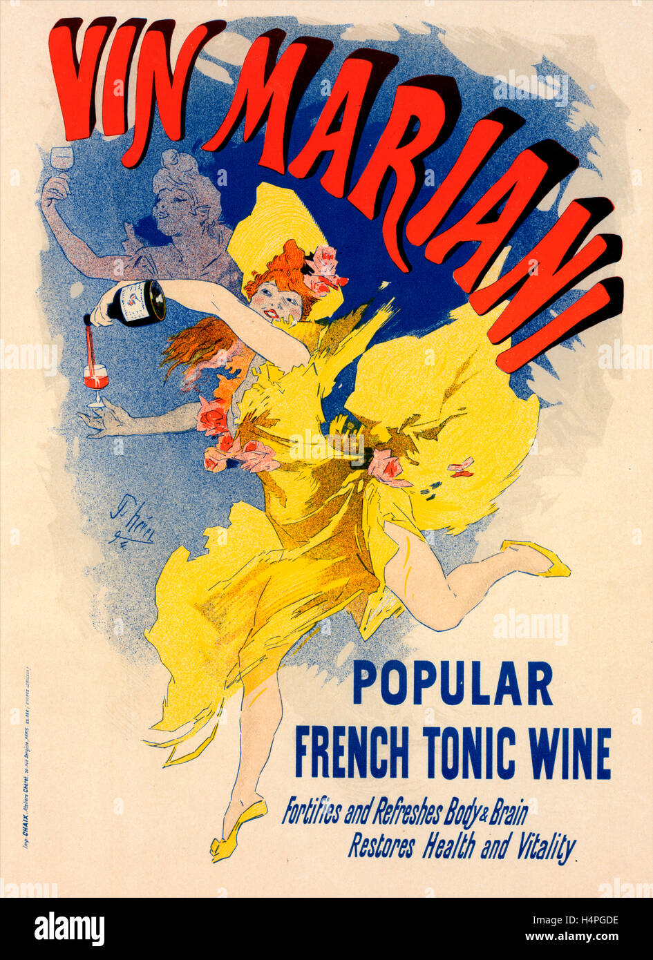 Plakat für Vin Mariani. Chéret, Jules (1836 – 1932), französischer Maler und Lithograph Stockfoto