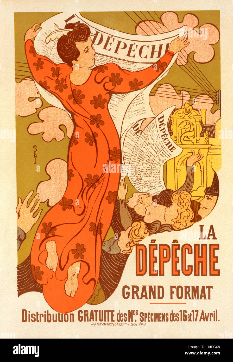 Plakat für la Dépêche de Toulouse. Denis, Maurice (1870 – 1943), Künstler Stockfoto