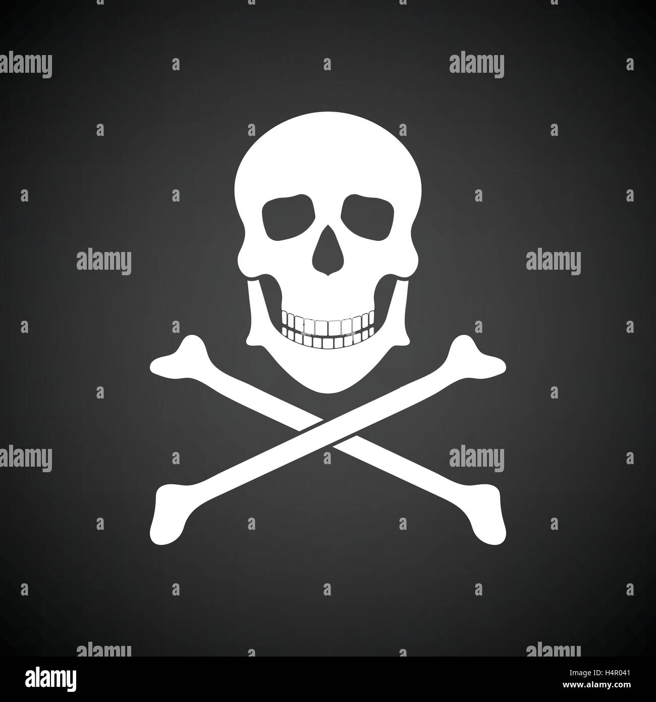 Symbol des Giftes von Geschick und Knochen. Schwarzer Hintergrund mit weißen. Vektor-Illustration. Stock Vektor