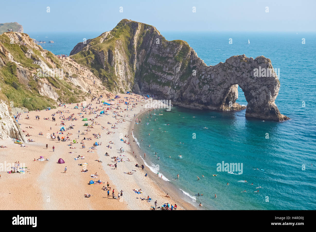 Durdle Door-Strand in der Nähe von Lulworth in Dorset England Vereinigtes Königreich UK Stockfoto