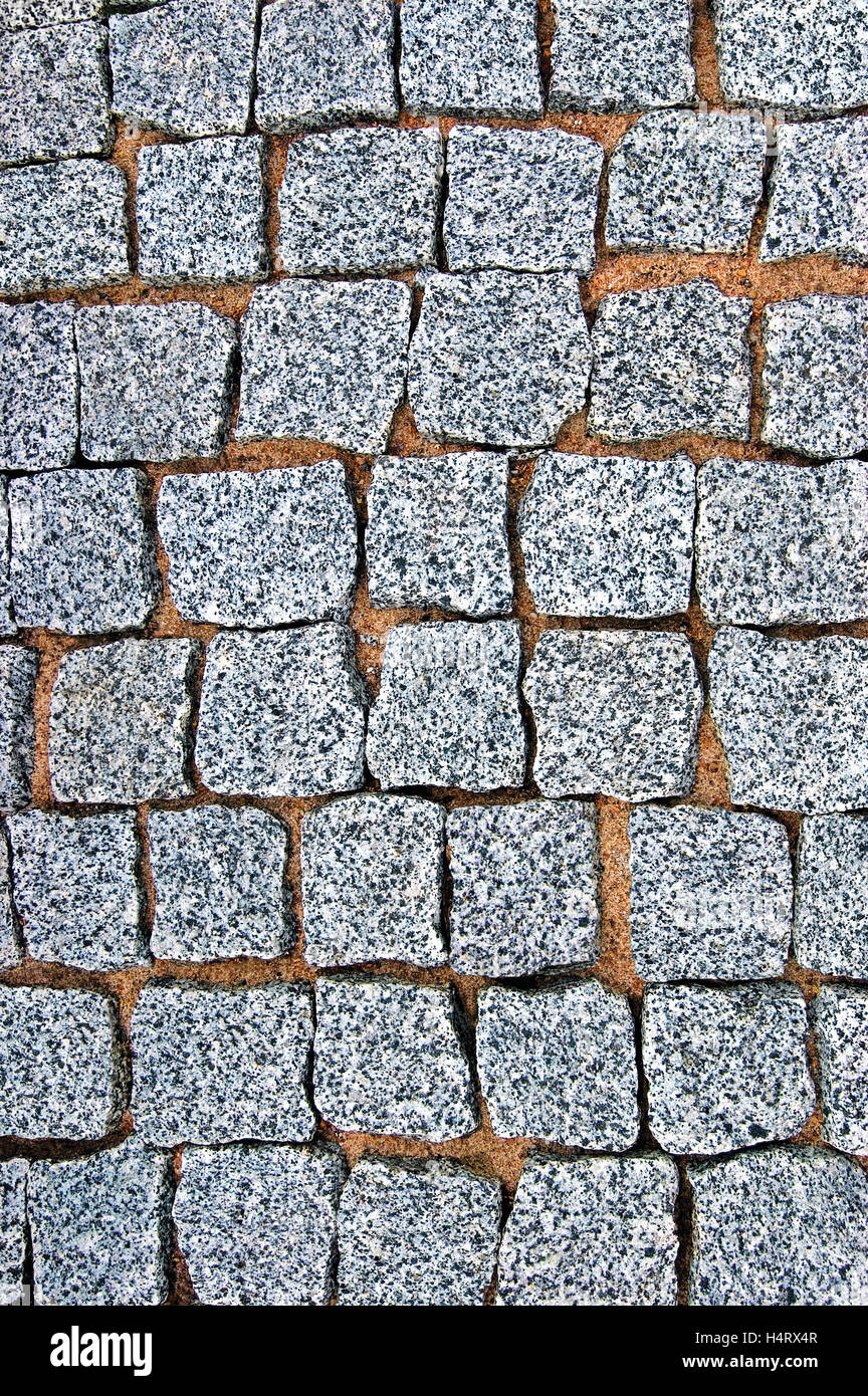 Granit Pflasterstein Pflaster Textur Hintergrund, große detaillierte  vertikal Stein Pflasterdecke, grob geschnittene strukturierte grau Muster  Stockfotografie - Alamy