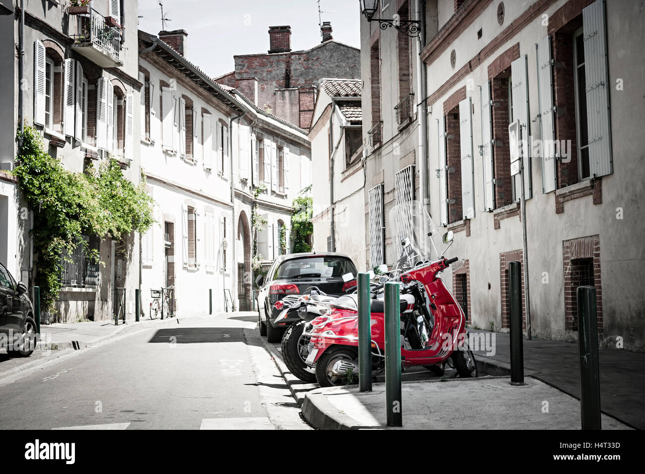 Straßenansicht im alten Zentrum von Toulouse, Frankreich. Stockfoto