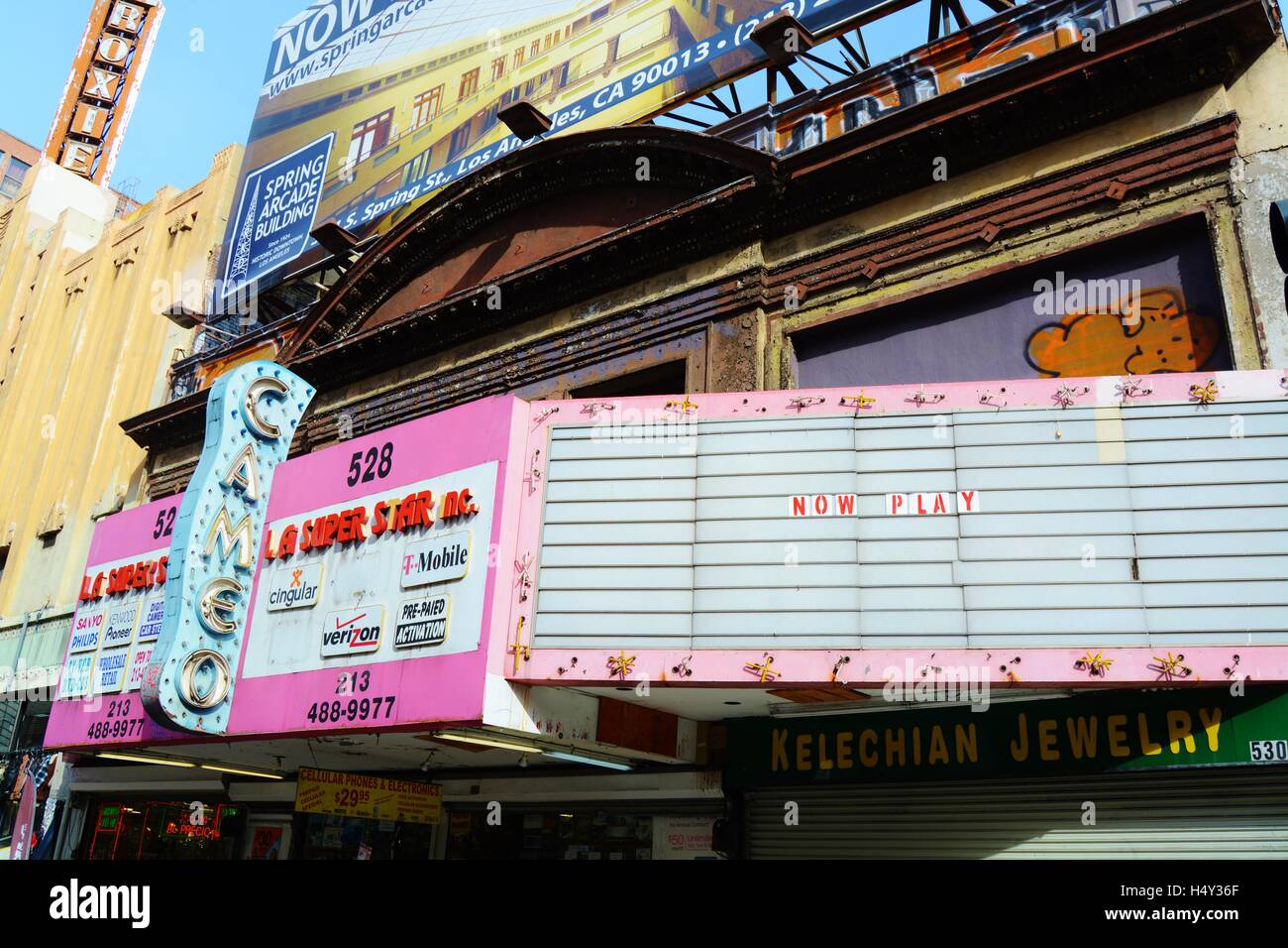 Historische, Wahrzeichen, Cameo, Kino, Theater, Broadway, Los Angeles, Kalifornien Stockfoto