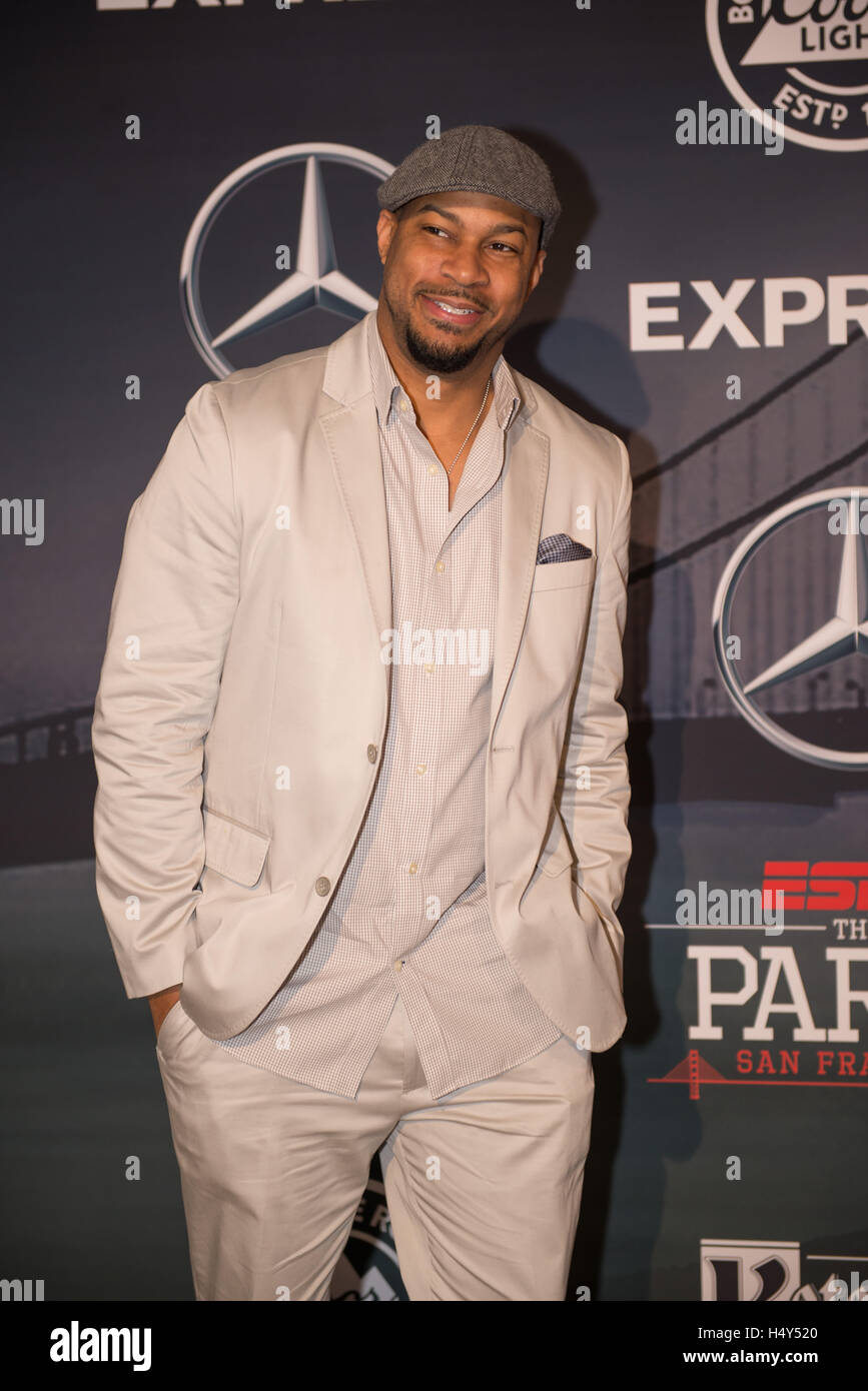 Finesse MItchell kommt bei ESPN The Party in Fort Mason im 5. Februar 2016 in San Francisco, Kalifornien Stockfoto