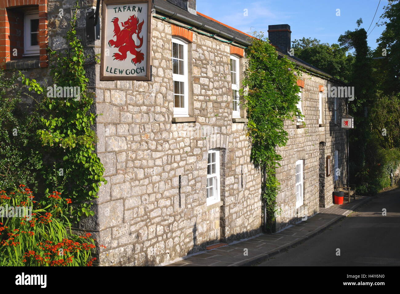 Tafarn Llew Coch, das Red Lion Pub, Penderyn, Brecon Beacons, Powys, South Wales Stockfoto
